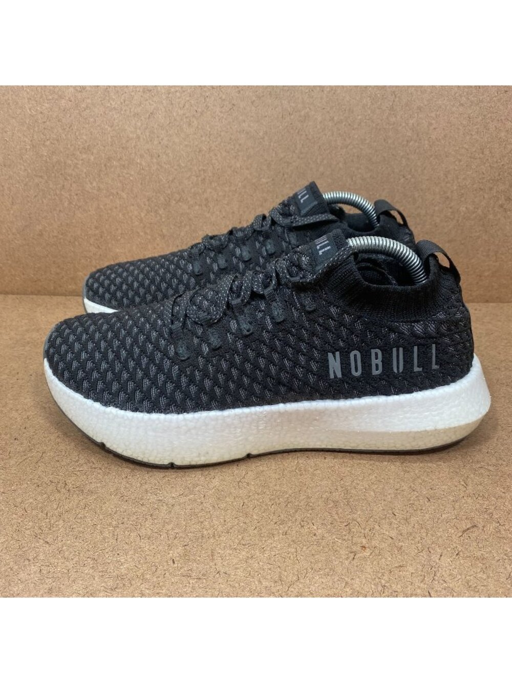 NOBULL Mens SC Runner Black Knit Sneakers Size 9 Lightweight Training Gym Shoes